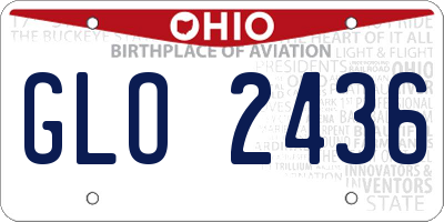 OH license plate GLO2436