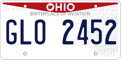 OH license plate GLO2452