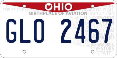 OH license plate GLO2467
