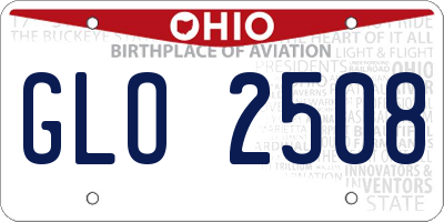 OH license plate GLO2508