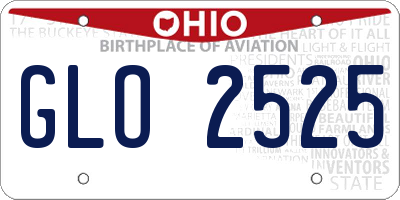 OH license plate GLO2525
