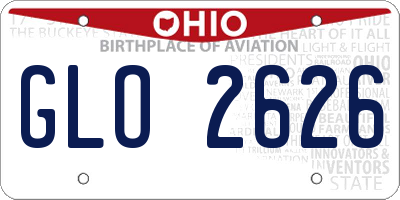OH license plate GLO2626