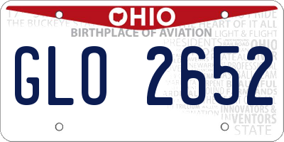 OH license plate GLO2652