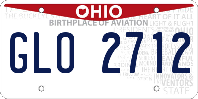 OH license plate GLO2712