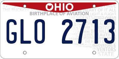 OH license plate GLO2713