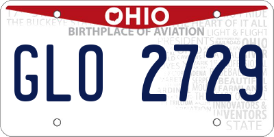 OH license plate GLO2729