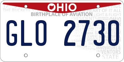 OH license plate GLO2730