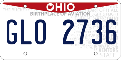 OH license plate GLO2736