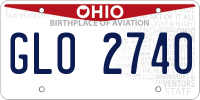 OH license plate GLO2740