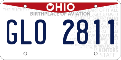 OH license plate GLO2811