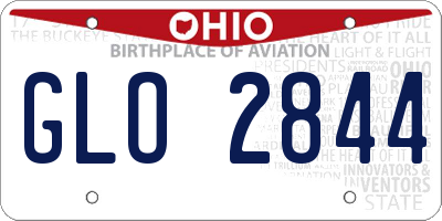 OH license plate GLO2844