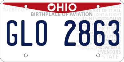 OH license plate GLO2863