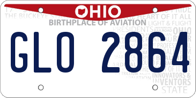 OH license plate GLO2864