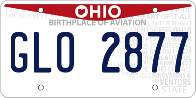 OH license plate GLO2877