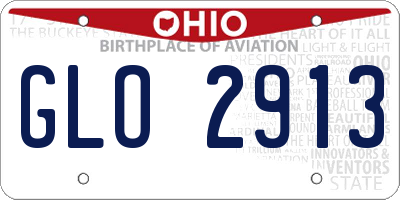 OH license plate GLO2913
