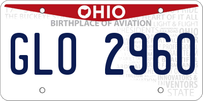 OH license plate GLO2960