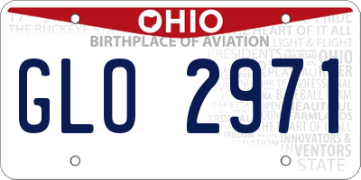 OH license plate GLO2971