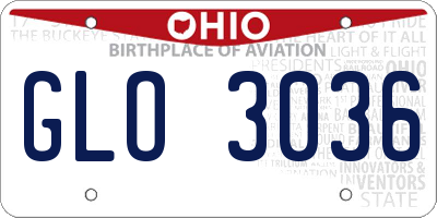 OH license plate GLO3036