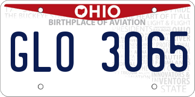 OH license plate GLO3065