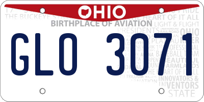 OH license plate GLO3071
