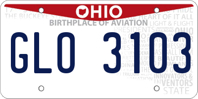 OH license plate GLO3103