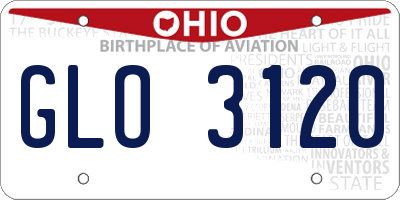 OH license plate GLO3120