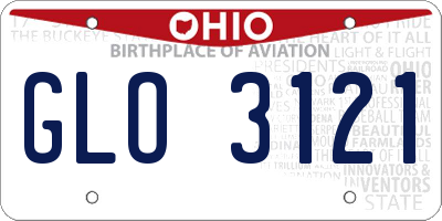 OH license plate GLO3121