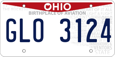 OH license plate GLO3124