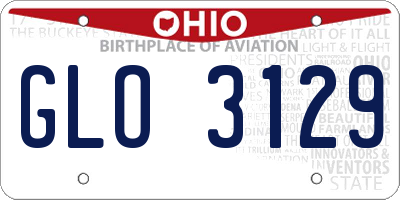 OH license plate GLO3129