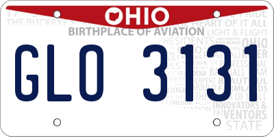 OH license plate GLO3131