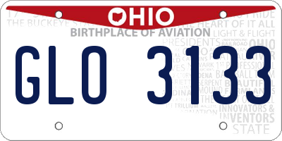 OH license plate GLO3133