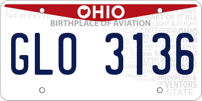 OH license plate GLO3136