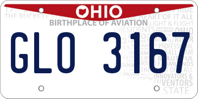 OH license plate GLO3167
