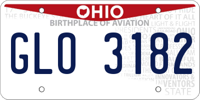 OH license plate GLO3182