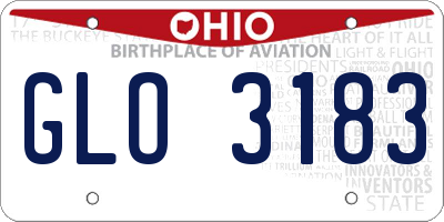 OH license plate GLO3183