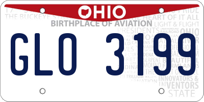 OH license plate GLO3199