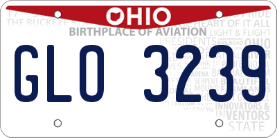 OH license plate GLO3239