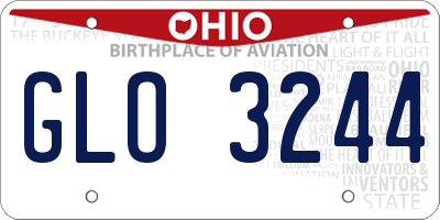 OH license plate GLO3244
