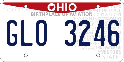 OH license plate GLO3246