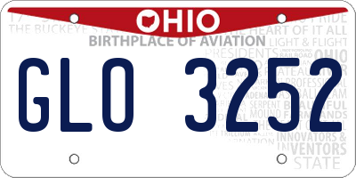 OH license plate GLO3252