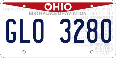 OH license plate GLO3280