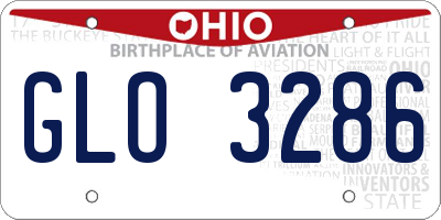 OH license plate GLO3286