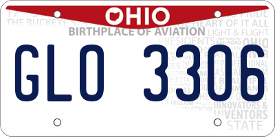 OH license plate GLO3306