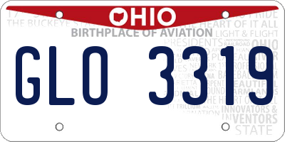 OH license plate GLO3319