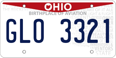 OH license plate GLO3321