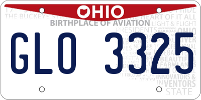 OH license plate GLO3325