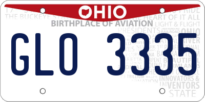 OH license plate GLO3335
