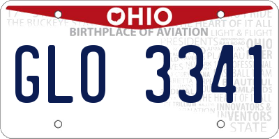 OH license plate GLO3341