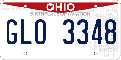 OH license plate GLO3348