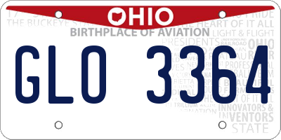 OH license plate GLO3364